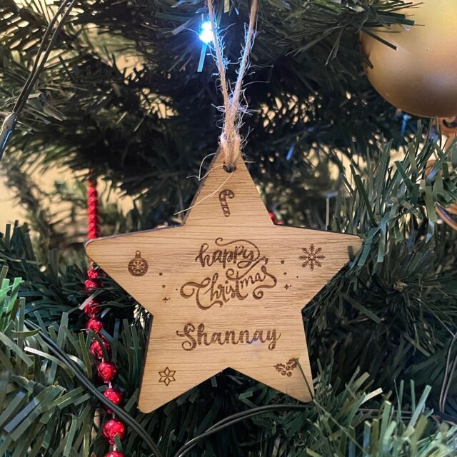 Personalised Wooden Christmas Tree Decoration Bauble