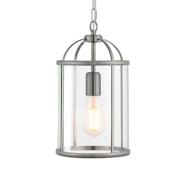 Ceiling Light Silver Lambeth Satin Nickel Clear Glass Endon 70323