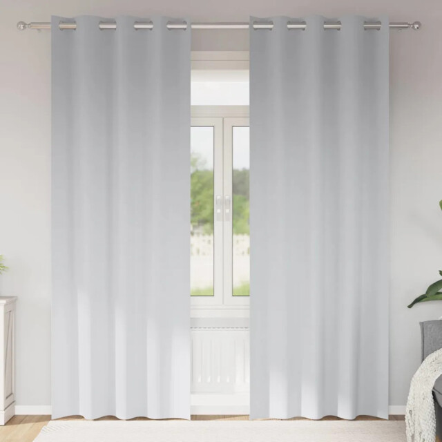 Curtains With Curtains 2 Pcs Pale Grey Polyester Vidaxl