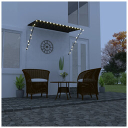 Retractable Awning Anthracite 250x150 Cm Steel Frame 100% Polyester