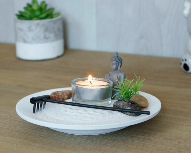 Buddha Zen Garden Tealight Holder Ornament Candle Relaxation Home