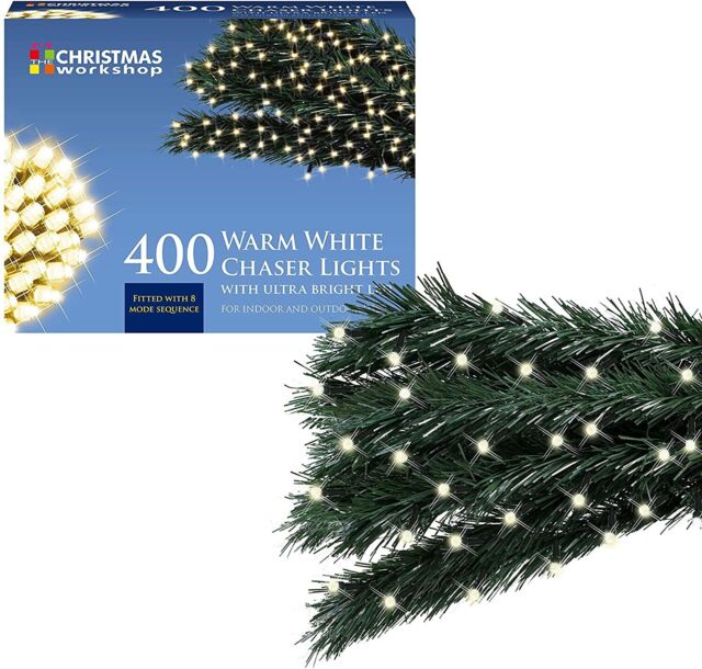 400 Led Chaser Christmas Lights - Warm White - 76180