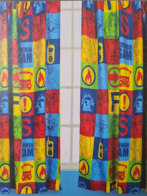 Fire Man Sam Ready Made Curtains 66 X 72inch - Brand