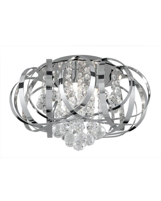 Searchlight Tilly 3 Light Crystal Flush Ceiling Fitting 5973-3cc