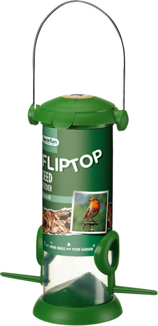 A01234 Flip Top Bird Seed Feeder, Green, 5 X 13 X 14 Cm