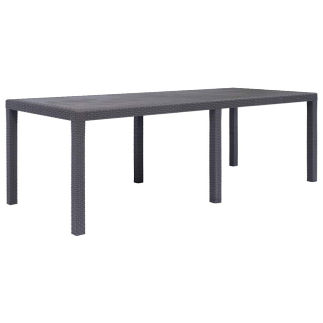 Garden Table Brown 220x90x72cm Plastic Rattan-look Weather Resistant
