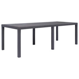 Garden Table Brown 220x90x72cm Plastic Rattan-look Weather Resistant