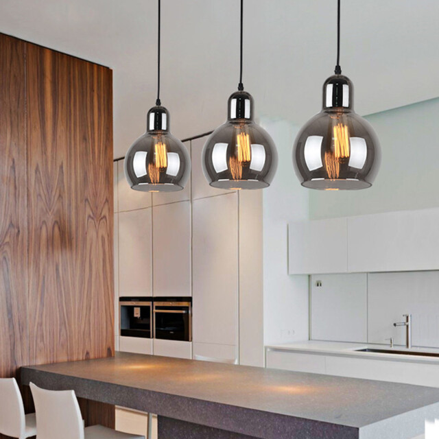 2x Kitchen Pendant Light Bar Ceiling Lights Dining Room Lamp Glass