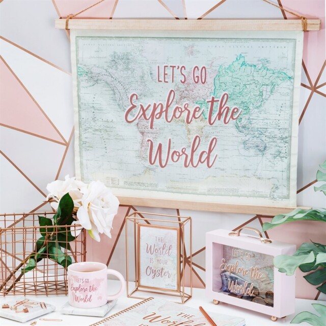 Explore The World Wall Hanging, 60x42cm Backpacking Mothers Day Gift
