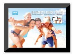 "Pack Of 10 Shot2go Magnetic Photo Frame Pockets Black 4x6"" Free P&p"
