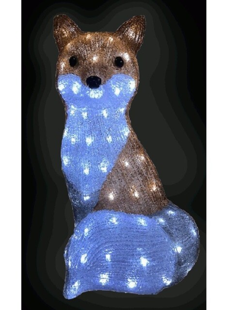 Acrylic Fox Christmas Outdoor Garden Decoration - 54cm - 100 Ice White