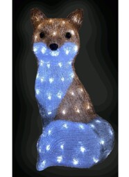 Acrylic Fox Christmas Outdoor Garden Decoration - 54cm - 100 Ice White