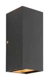Outdoor Light Black Glover Cct Wall Matt 2 X 5.5w Rectangle Saxby