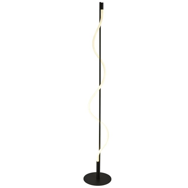 Led Floor Lamp Serpent Matt Black Metal And Opal Tube 57213bk