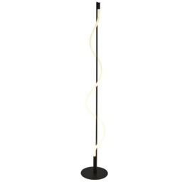 Led Floor Lamp Serpent Matt Black Metal And Opal Tube 57213bk
