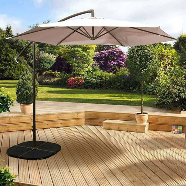 Pagoda Overhanging Parasol, 3m – Beige
