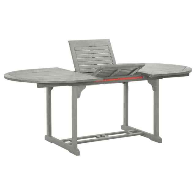 Garden Table Grey 200x100x75 Cm Solid Acacia Wood Vidaxl