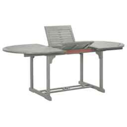Garden Table Grey 200x100x75 Cm Solid Acacia Wood Vidaxl