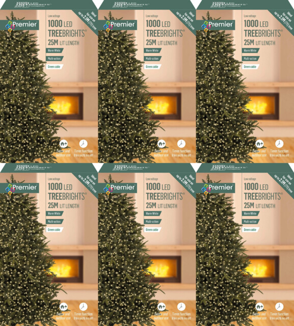 6x Premier 1000 Led Multi-action Treebrights Christmas Tree Lights -