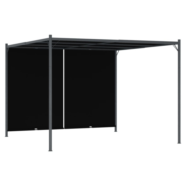 Pergola 3x3x2.25m Anthracite Powdercoat Steel W/ Cream-white