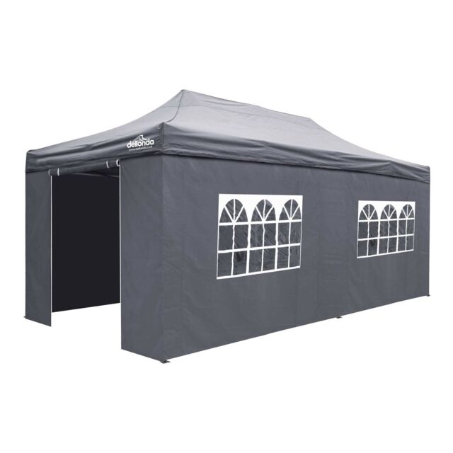 Premium 3x6m Pop-up Gazebo & Side Walls With Carry Bag, Stakes &