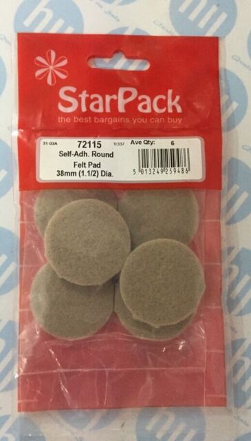 "38mm - 1 1/2"" Floor Protector Self Adhesive Round Felt Pad Furniture"