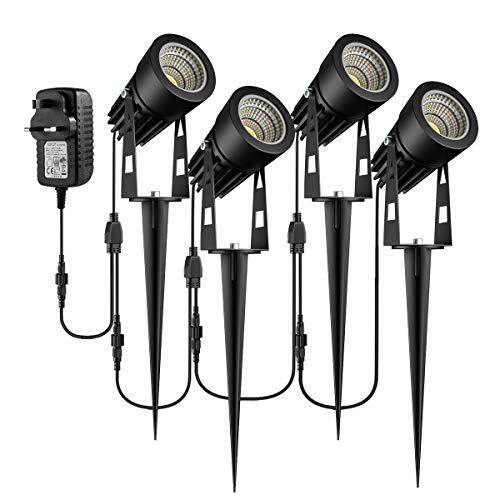 Garden Spotlights Mains Powered, B-right Upgraded 21m 68.9ft 6-in-1