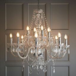 Endon Clarence 12 Lights Dimmable Chandelier Acrylic & Chrome Plate