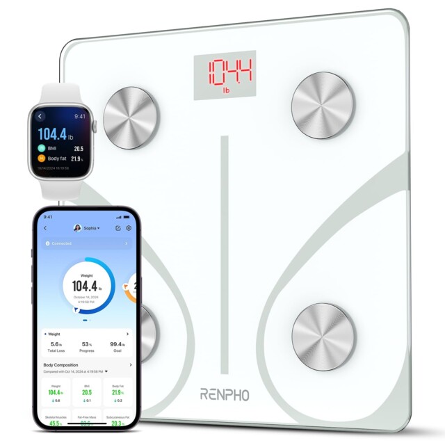 Body Fat Scale Bluetooth, Digital Body Weight Bathroom Scales Weighing