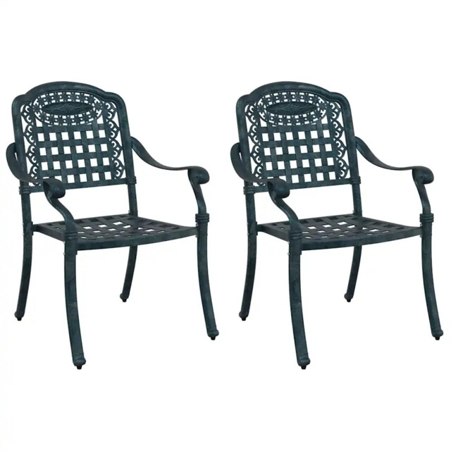 Garden Chair 2 Pcs Aluminium Outdoor Seating Patio Furniture Vintage