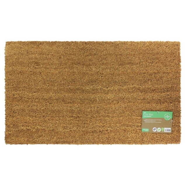Jvl Manor Plain Natural Coir Latex Backed Door Mat, Plastic/vinyl,
