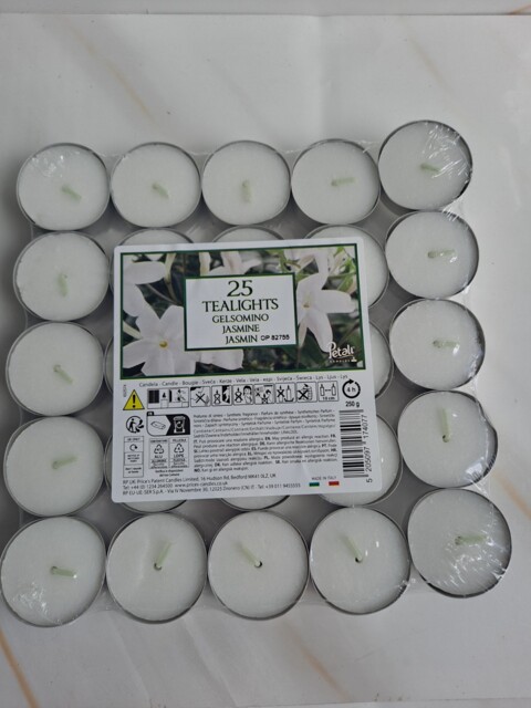 Price's Jasmine Scented Tea Lights Candles 4 Hour Burn Time X 25