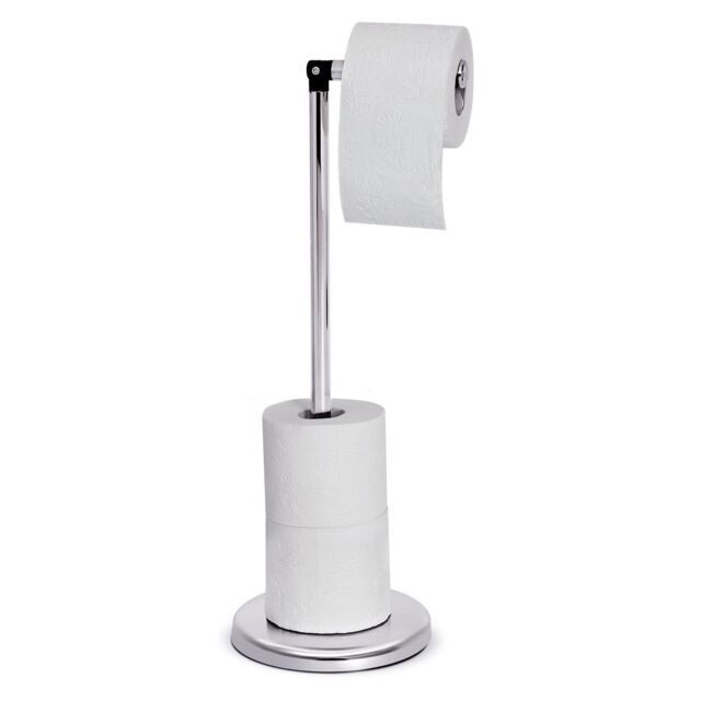 Free Stand 4 Toilet Roll Paper Tissue Holder Dispenser Chrome Bathroom