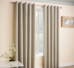 Enhanced Living Vogue Cream Eyelet Thermal Noise Reducing Curtains