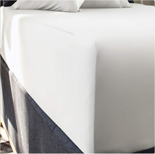"16"" Extra Deep King Size Fitted Sheet Snow In 100% Pure Egyptian"