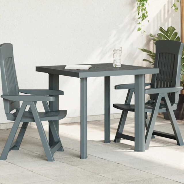 Garden Table Greenish 80x75x72 Cm Plastic Weatherproof Patio With