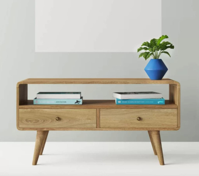 Scandinavian Style Tv Stand Mid Century Cabinet Nordic Vintage Solid