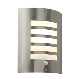Saxby Bianco Outdoor Garden Wall Light Pir Sensor 60w E27 Stainless