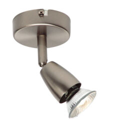Brushed Satin Chrome Single Spotlight Wall Or Ceiling Spot Light Gu10
