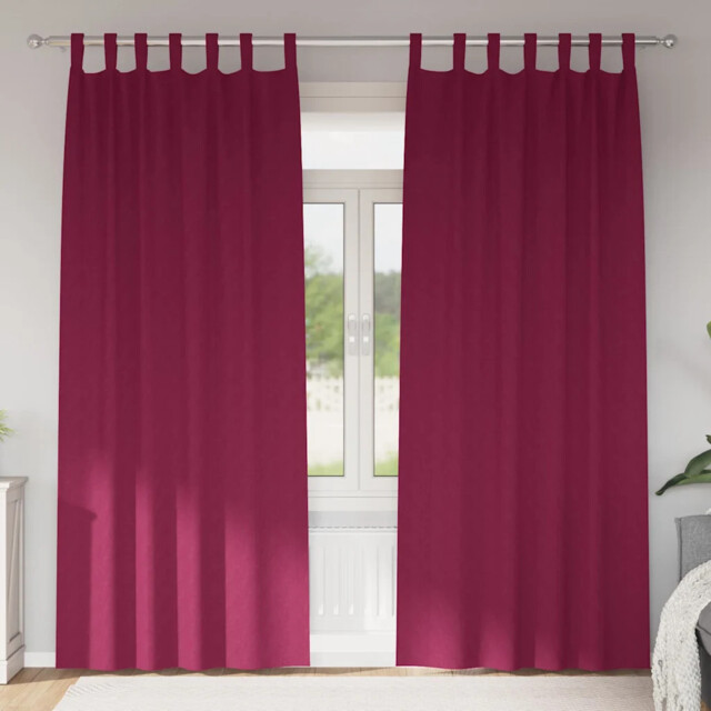 Curtains With Curtains 2 Pcs Wine Red Polyester Vidaxl