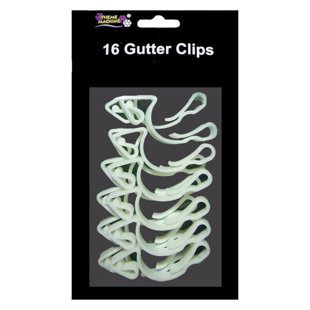 Christmas Light Decoration Pack Of 16 Gutter Hooks - Choose Colour