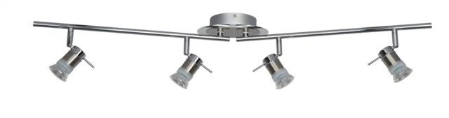 Spot Light Silver Aries 4 Led Bathroom Bar Fitting 7444cc Chrome Satin