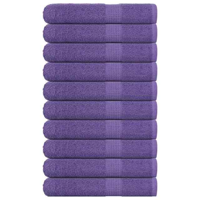 Towels 10 Pcs Purple 100x200 Cm 360 Gsm 100% Cotton Vidaxl
