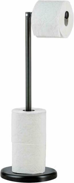 Swivel Toilet Roll Holder Black Free Standing 4 Paper Roll Storage