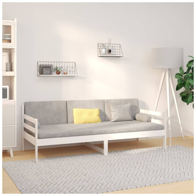 Daybed Solid Pine Wood White 90x190cm Mattress Frame Modern Compact