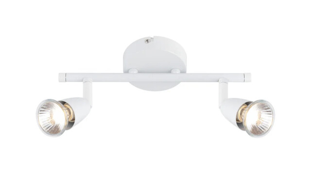 Wall Light White Amalfi 2 Spot Bar Saxby 43282