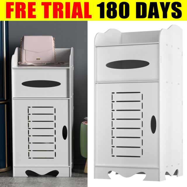 3 Tier Bathroom Cabinet Furniture Slim Shelf Unit Storage Cupboard