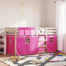 Bunk Bed Without Mattress Pink 90x190 Cm Single Solid Wood Pine Vidaxl