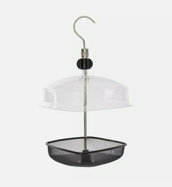 Hanging Mealworm Bird Feeder With Canopy Adjustable Roof Watcher