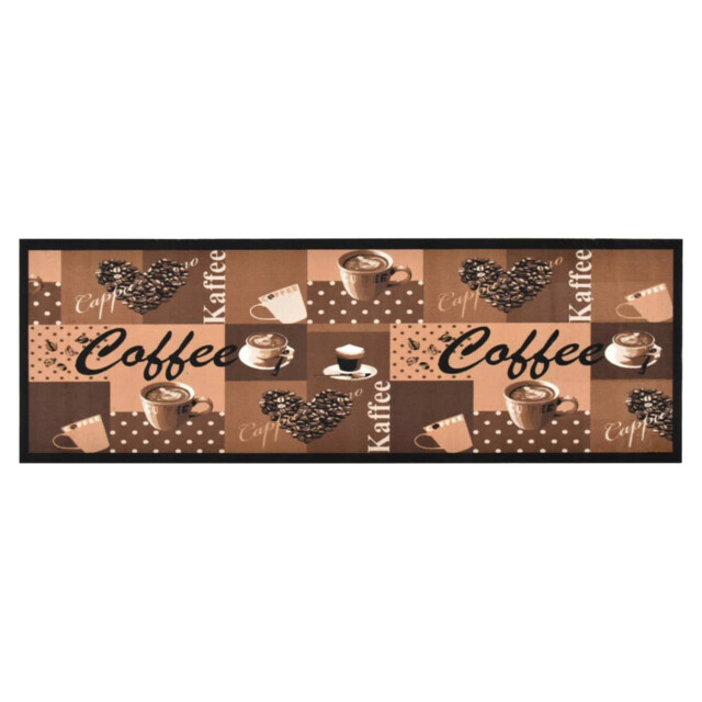 Kitchen Runner Coffee Brown Velvet 60 X 300 Cm Non-slip Washable Soft